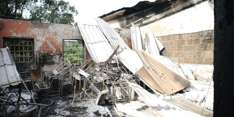 Okuapeman, Mount Sinai SHSs shut down after students clash, burn classrooms